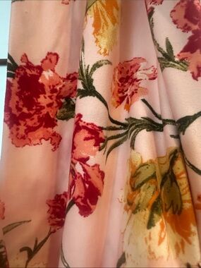Floral Infinity Scarf - Pink Red Yellow